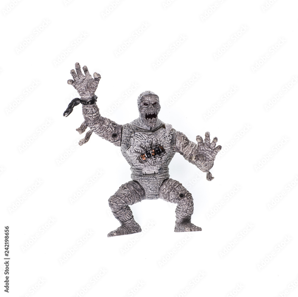 monster mummy toy on a white background monster mummy toy on a white background