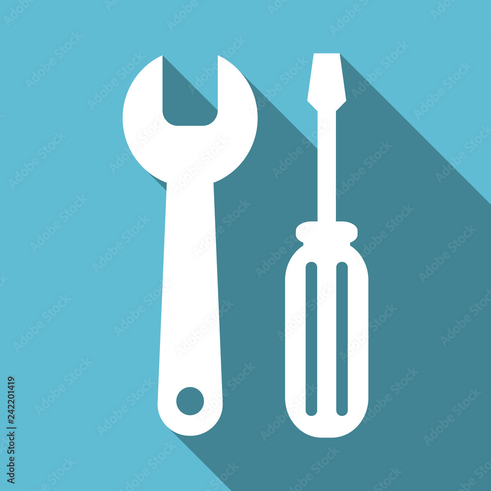 Tools vector icon. Flat design service sign. Tools vector icon. Flat design service sign.