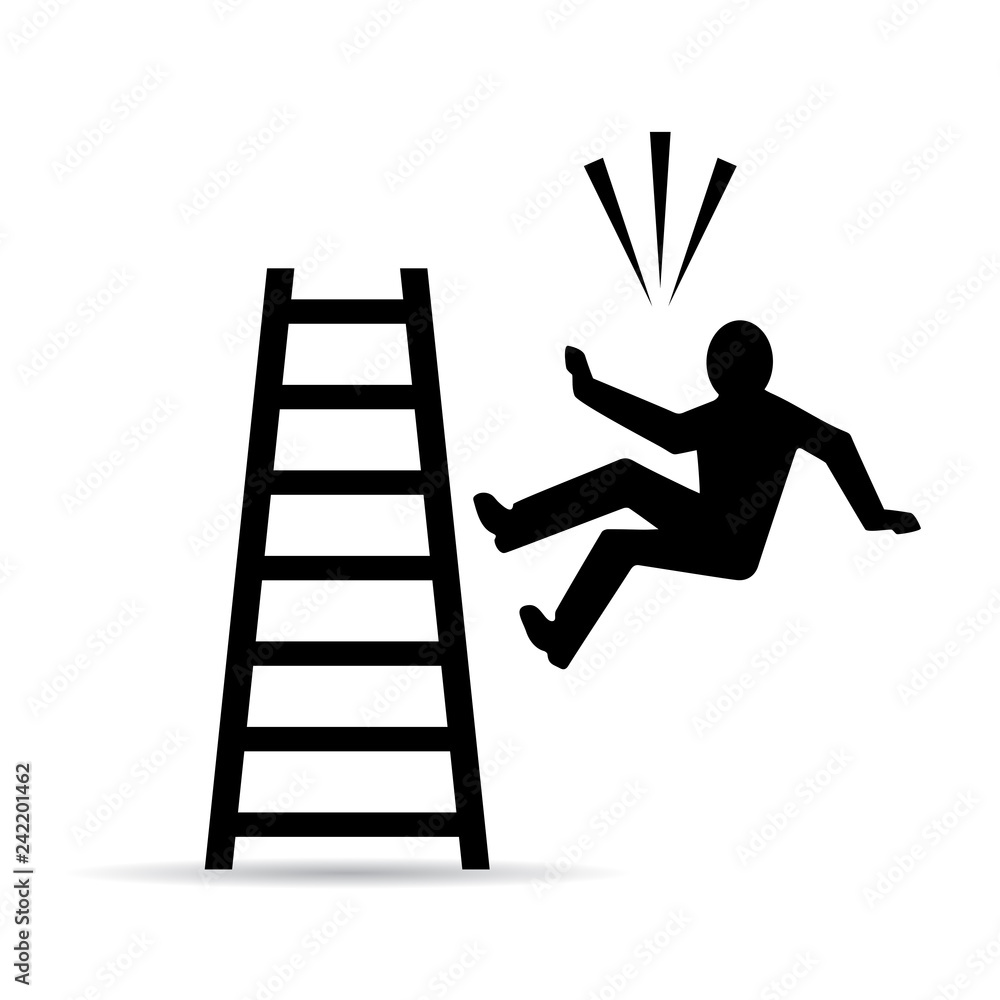 Falling from ladder vector sign Falling from ladder vector sign