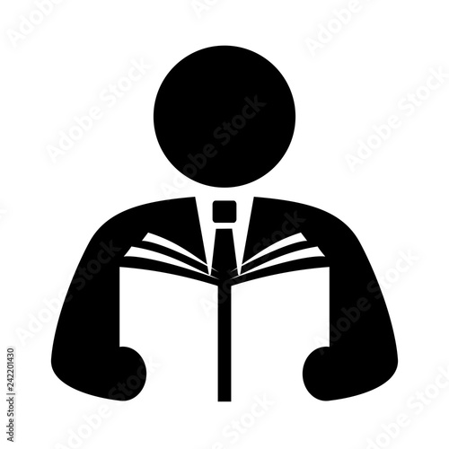Man reading book vector icon