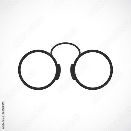 Old round eye glasses icon