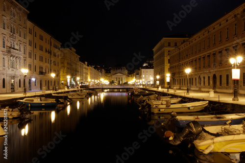 Trieste Night View of the GrandCanal photo