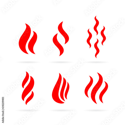 Hot smoke vector icon set