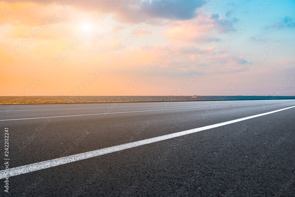Fototapeta premium Air highway asphalt road and beautiful sky scenery