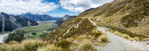 Fotografie Sealy Tarns Track view, Aoraki, Mount Cook, New Zealand, NZ