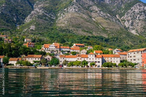 Beautiful view of the shores of Kotor Bay in Montenegro. September 22, 2018