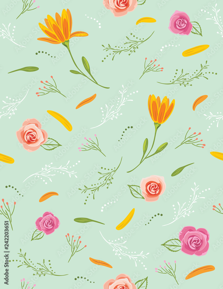 Seamless pattern with flowers for cover design Seamless pattern with flowers for cover design