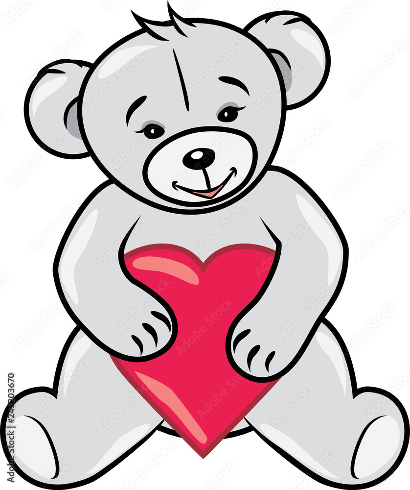 Obraz premium Teddy bear holding a heart