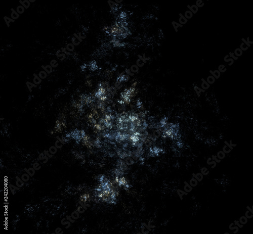 White blue gray fractal background. Fantasy fractal texture. Digital art. 3D rendering. Computer generated image.