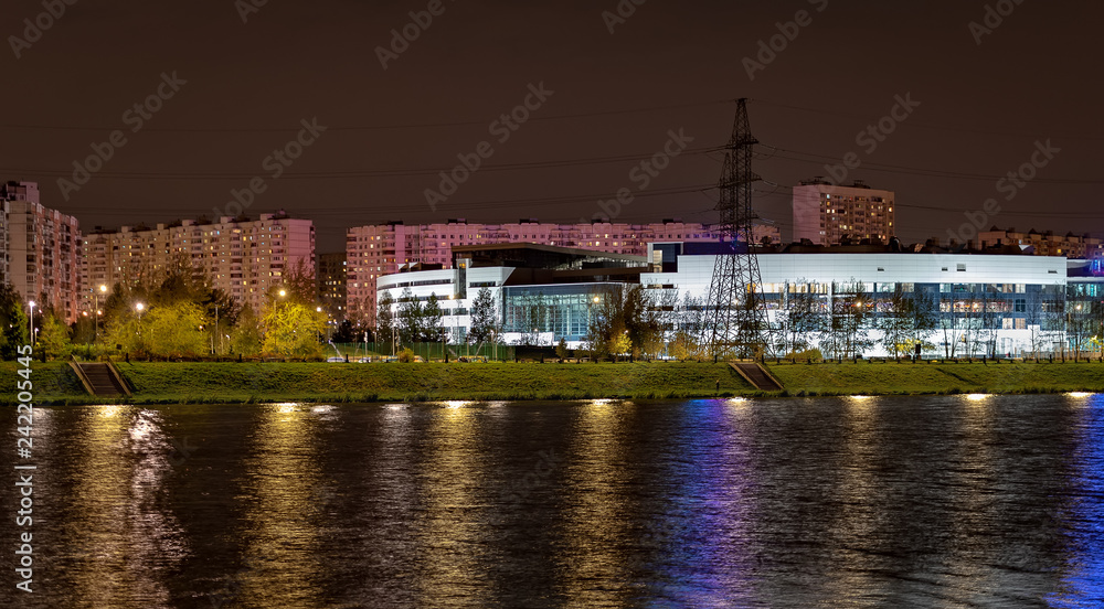 night view of moscow russia