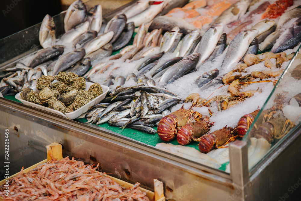 Seafood at the market in Istanbul, Turkey