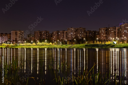 Photography night view of moscow russia