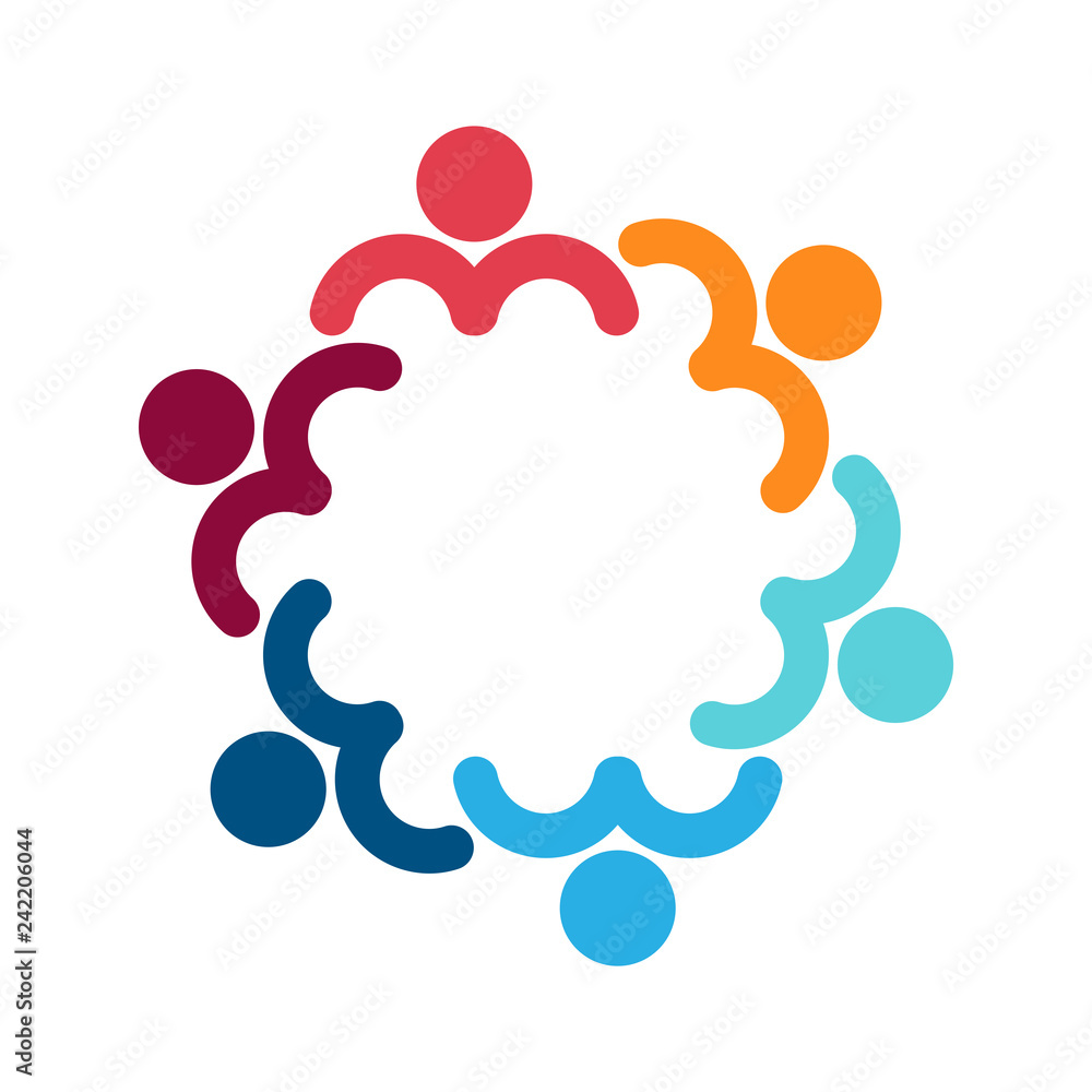 Group of six persons in circle. holding hands.The summit workers are meeting in the same power room. Group of six persons in circle. holding hands.The summit workers are meeting in the same power room.