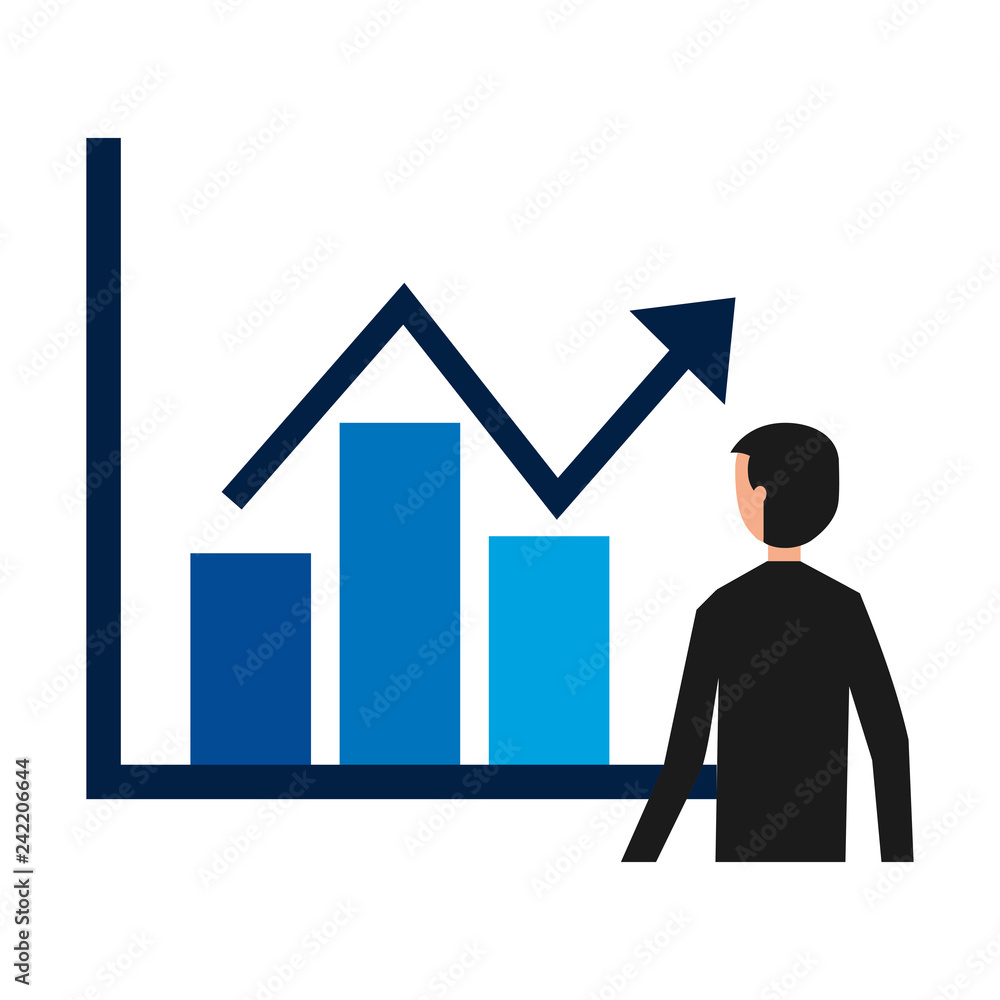 businessman with statistics diagram businessman with statistics diagram