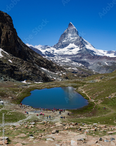 Fototapeta Naklejka Na Ścianę i Meble -  Riffelsee and Matterhorn in background