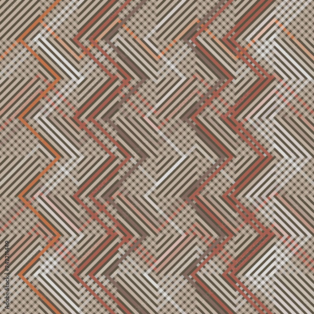 Colorful seamless pattern. Scandinavian geometric retro ornament