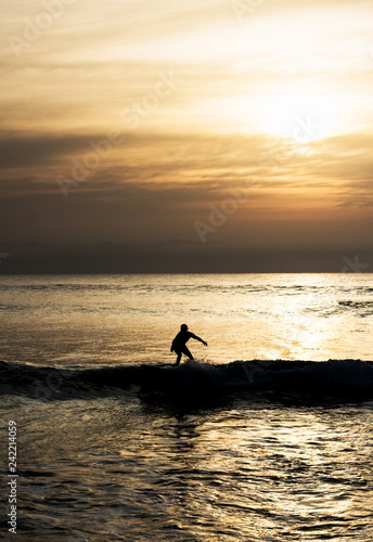 Silhouette of a surfer 