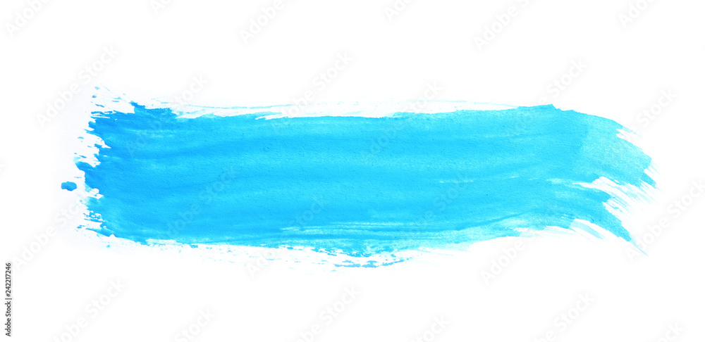 Abstract brushstroke of blue paint isolated on white Abstract brushstroke of blue paint isolated on white