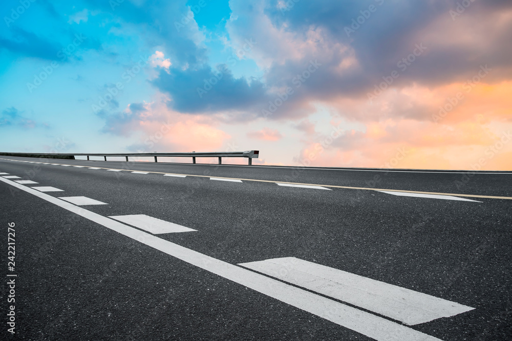 Fototapeta premium Air highway asphalt road and beautiful sky scenery