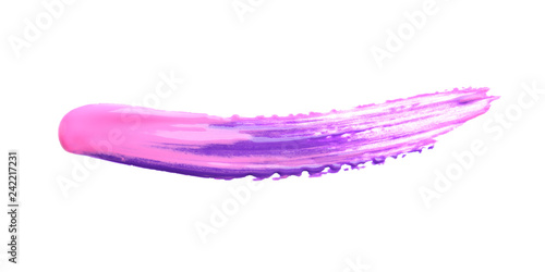 Abstract brushstroke of violet paint isolated on white