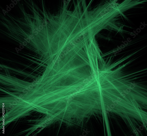 Ufo green lines fractal background. Fantasy fractal texture. Digital art. 3D rendering. Computer generated image.