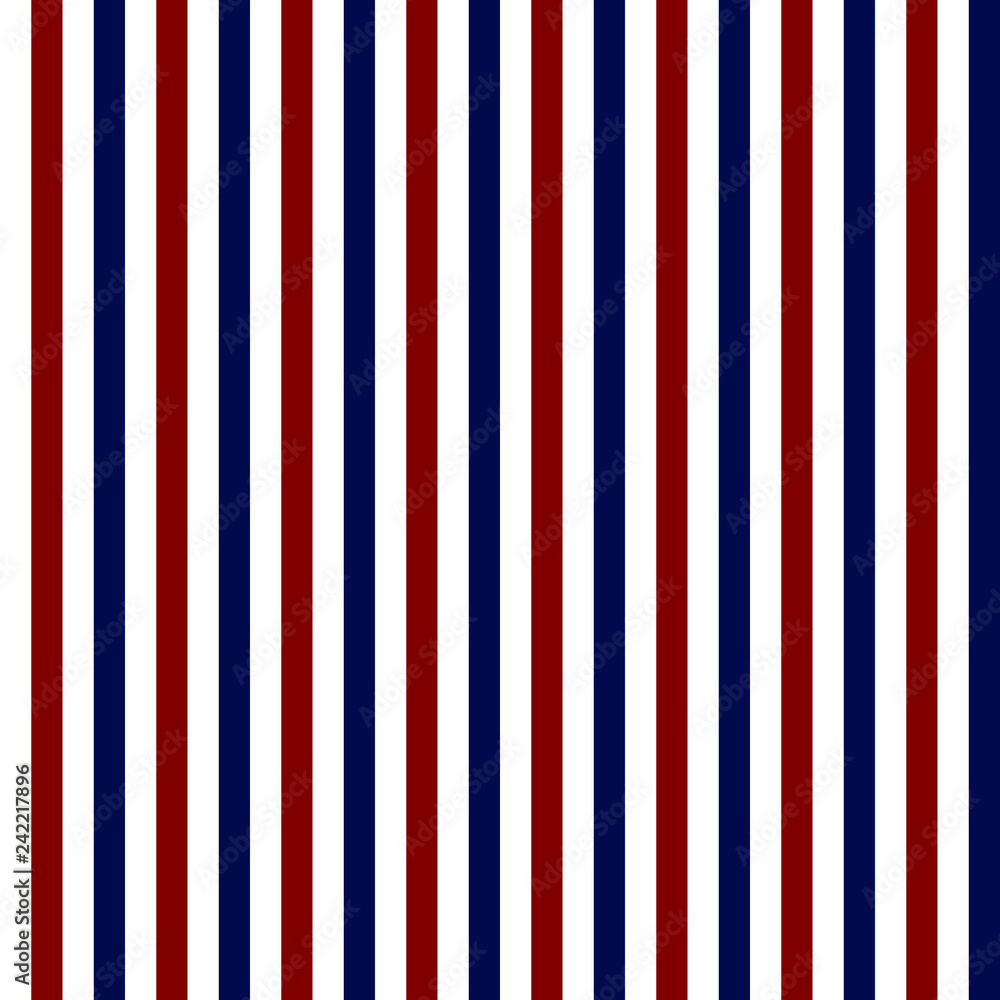 Red, White, and Blue Stripes Seamless Pattern - Vertical red
