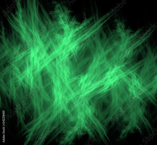 Ufo green lines fractal background. Fantasy fractal texture. Digital art. 3D rendering. Computer generated image.