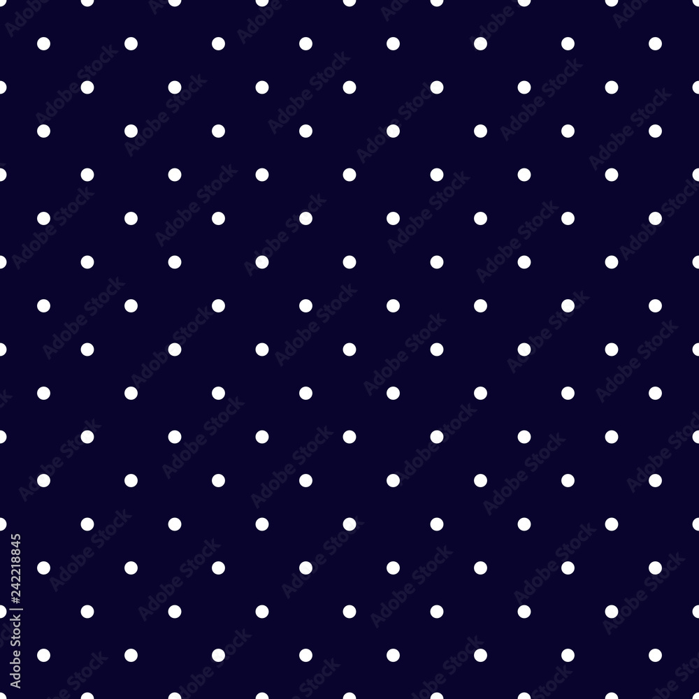 Navy Blue and White Polka Dots Seamless Pattern - Classic white polka dots on dark navy blue background seamless pattern Navy Blue and White Polka Dots Seamless Pattern - Classic white polka dots on dark navy blue background seamless pattern
