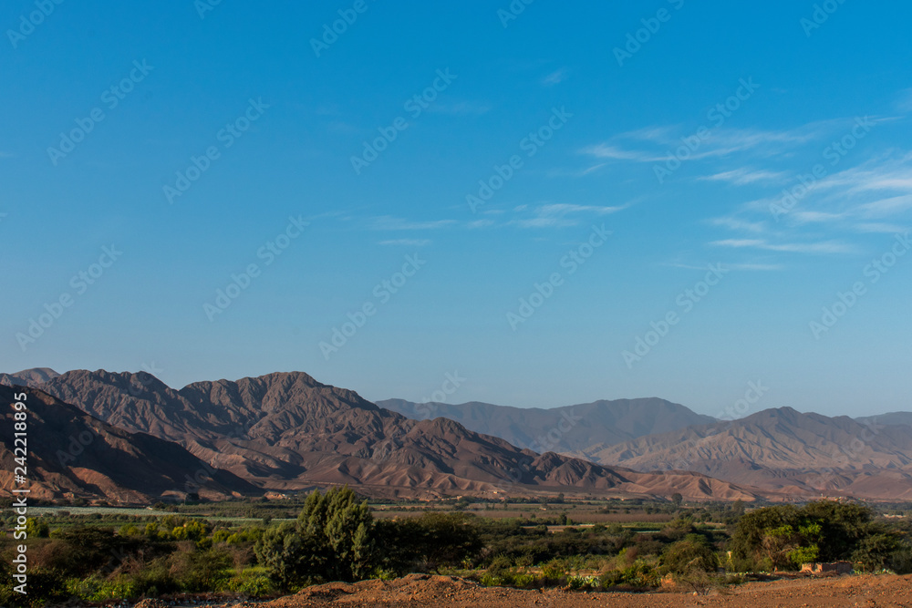 View of mountains and blue sky