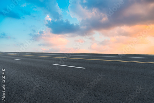 Air highway asphalt road and beautiful sky scenery
