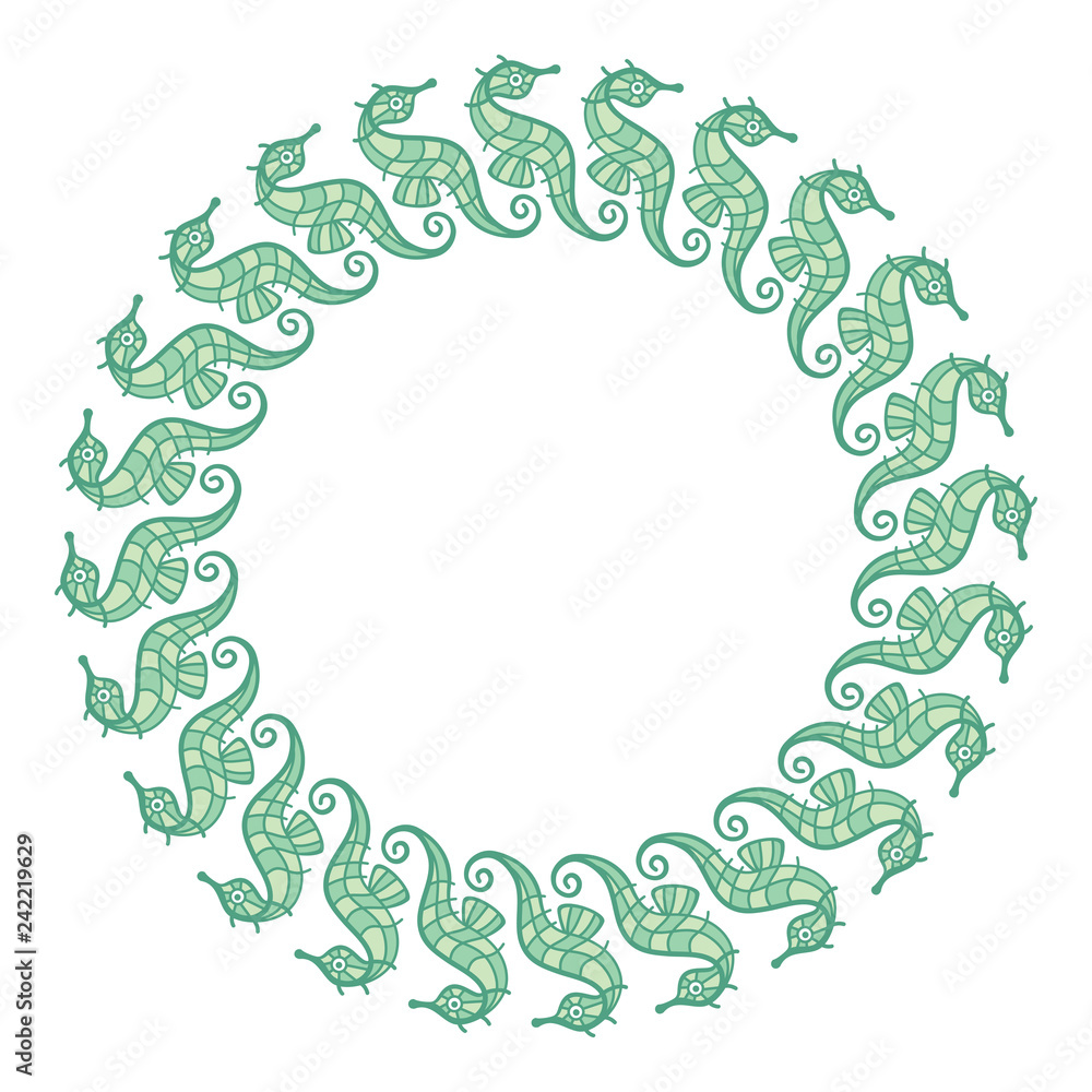 Beautiful frame with seahorses. Beautiful frame with seahorses.