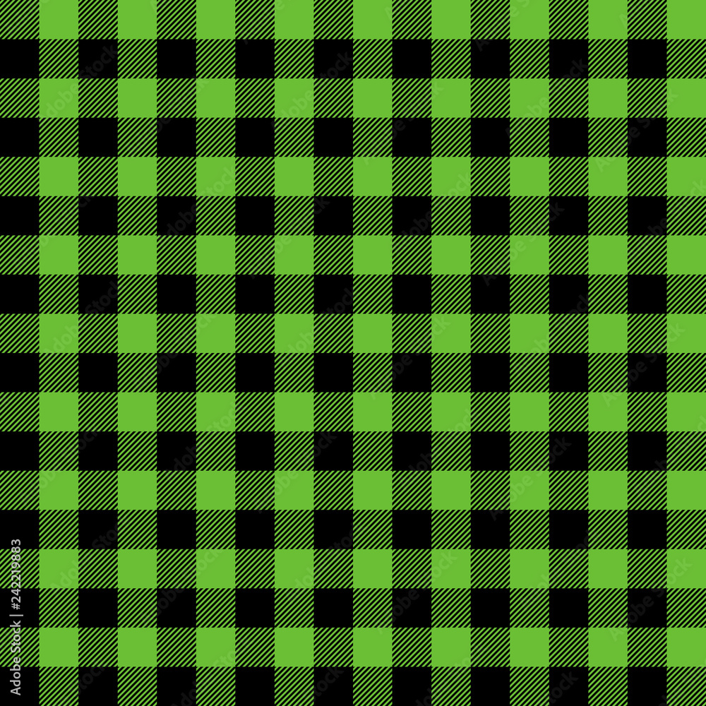 Light Green and Black Buffalo Plaid Seamless Pattern - Classic buffalo  style plaid design Stock Vector | Adobe Stock