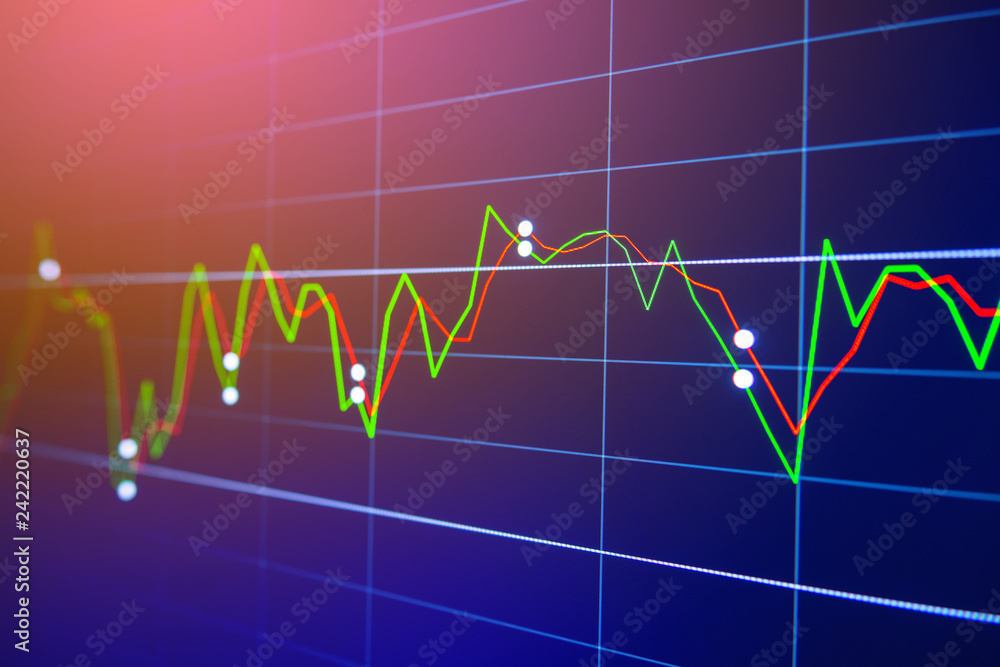 Stock exchange market graph on LED screen for business concept. Stock exchange market graph on LED screen for business concept.