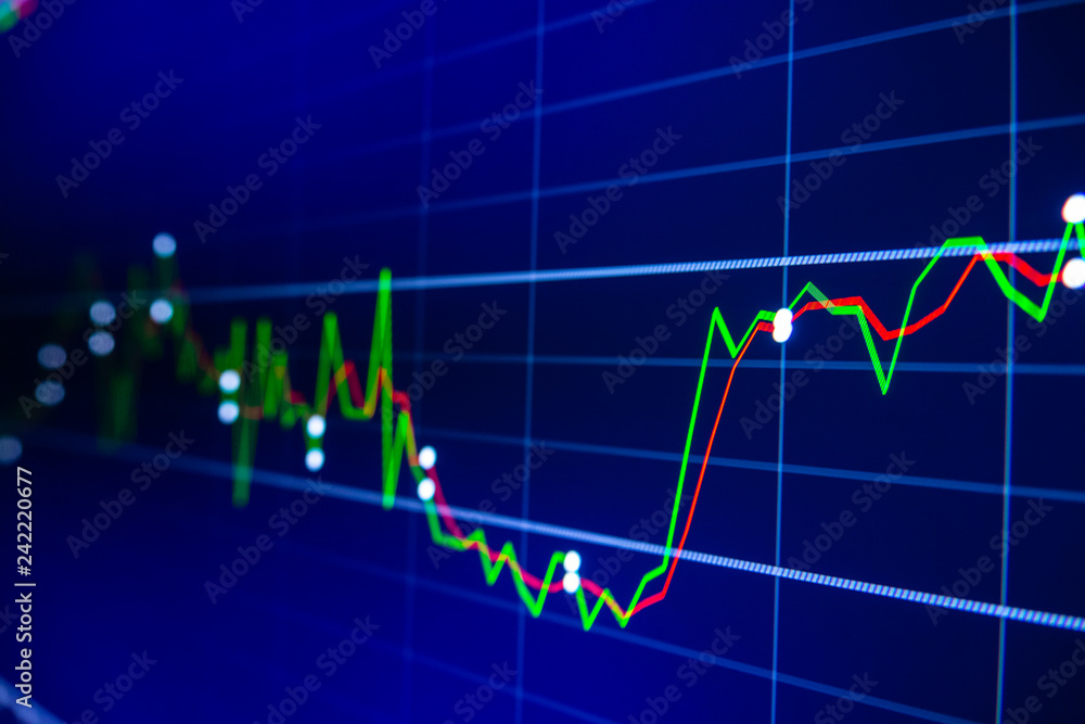 Stock exchange market graph on LED screen for business concept. Stock exchange market graph on LED screen for business concept.
