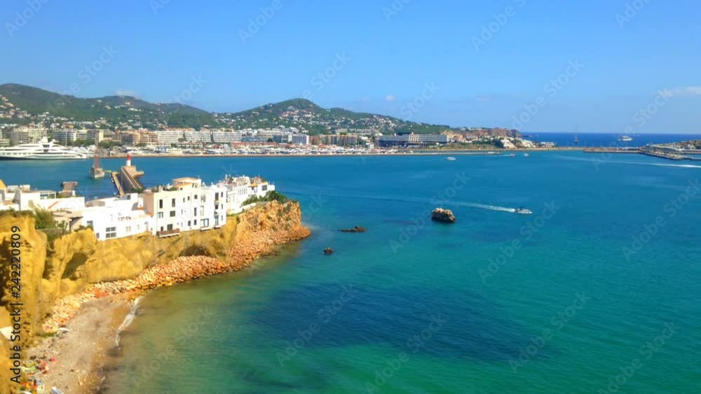 Cinemagraph - Boats floating near the port of the Town of Ibiza on Ibiza Island. Light waves in the harbor on sunny summer day Cinemagraph - Boats floating near the port of the Town of Ibiza on Ibiza Island. Light waves in the harbor on sunny summer day