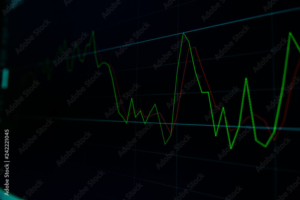 Stock exchange market graph on LED screen for business concept. Stock exchange market graph on LED screen for business concept.