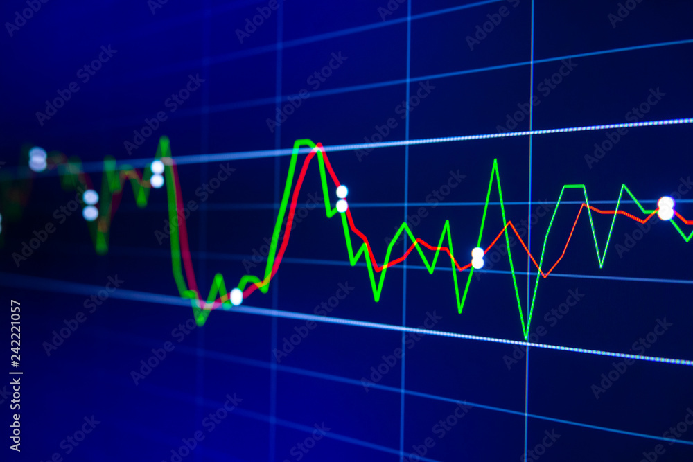 Stock exchange market graph on LED screen for business concept. Stock exchange market graph on LED screen for business concept.