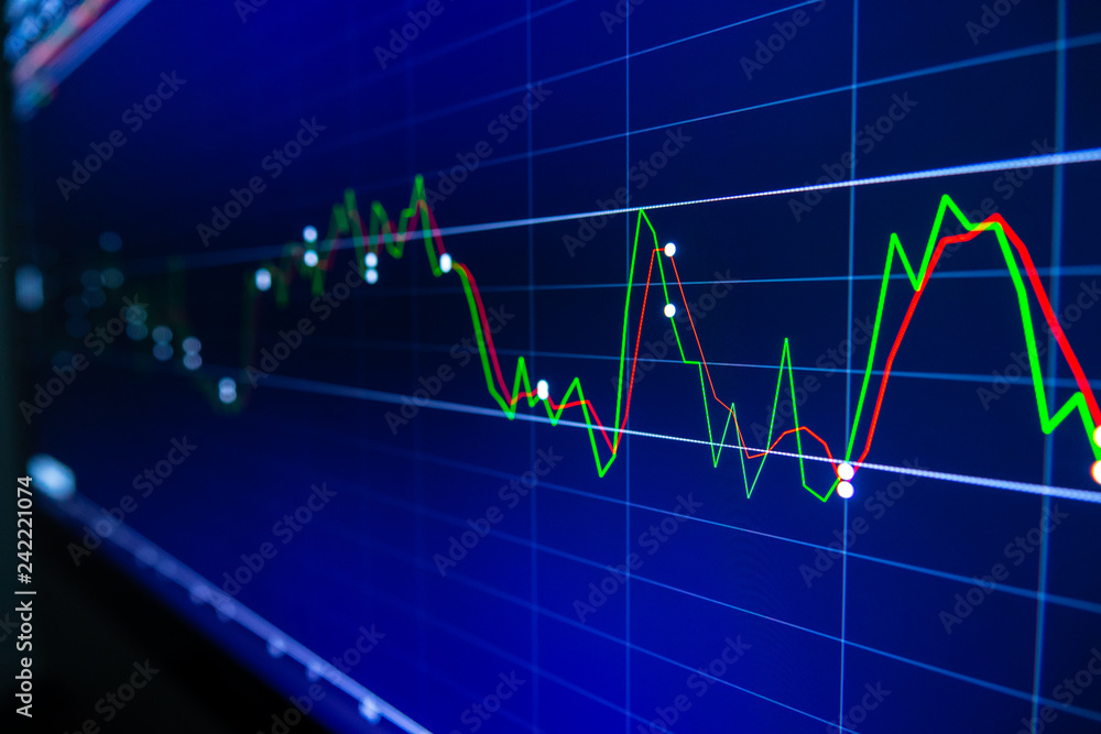 Stock exchange market graph on LED screen for business concept. Stock exchange market graph on LED screen for business concept.