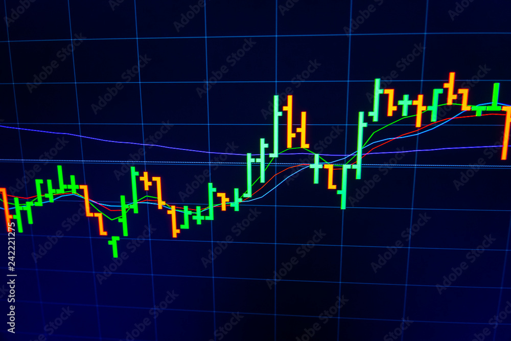 Stock exchange market graph on LED screen for business concept. Stock exchange market graph on LED screen for business concept.