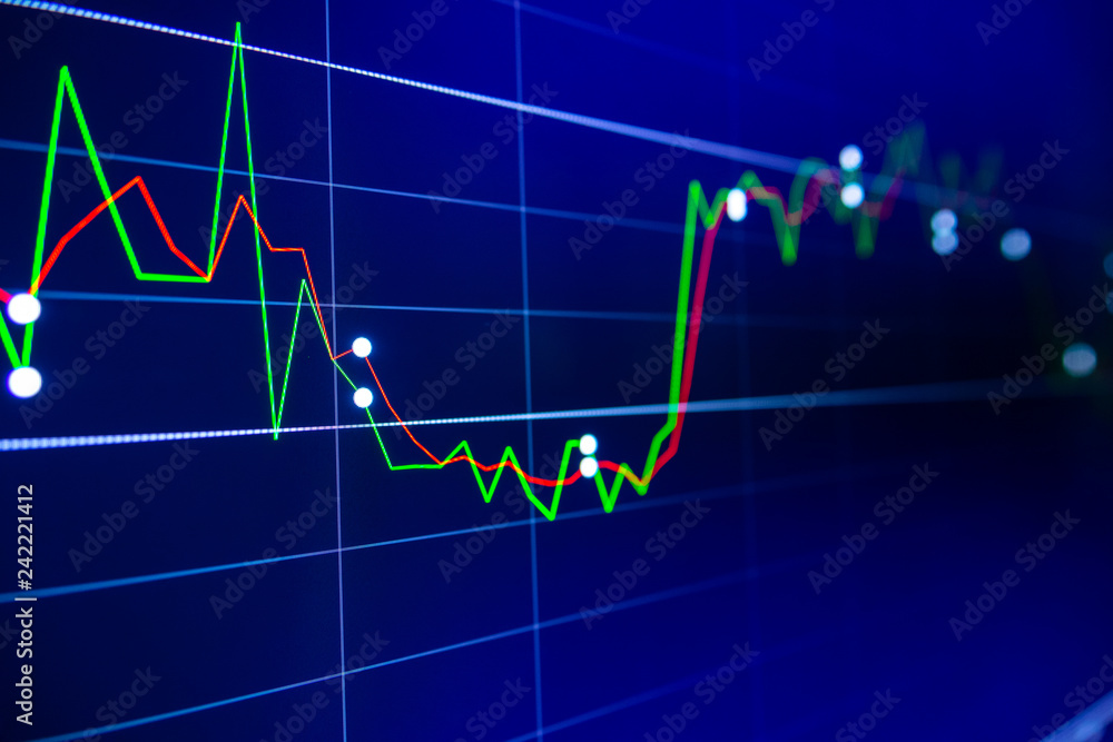 Stock exchange market graph on LED screen for business concept. Stock exchange market graph on LED screen for business concept.
