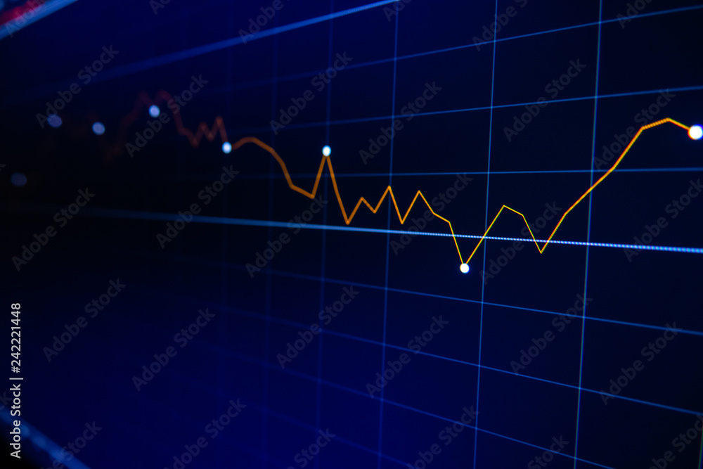 Stock exchange market graph on LED screen for business concept. Stock exchange market graph on LED screen for business concept.