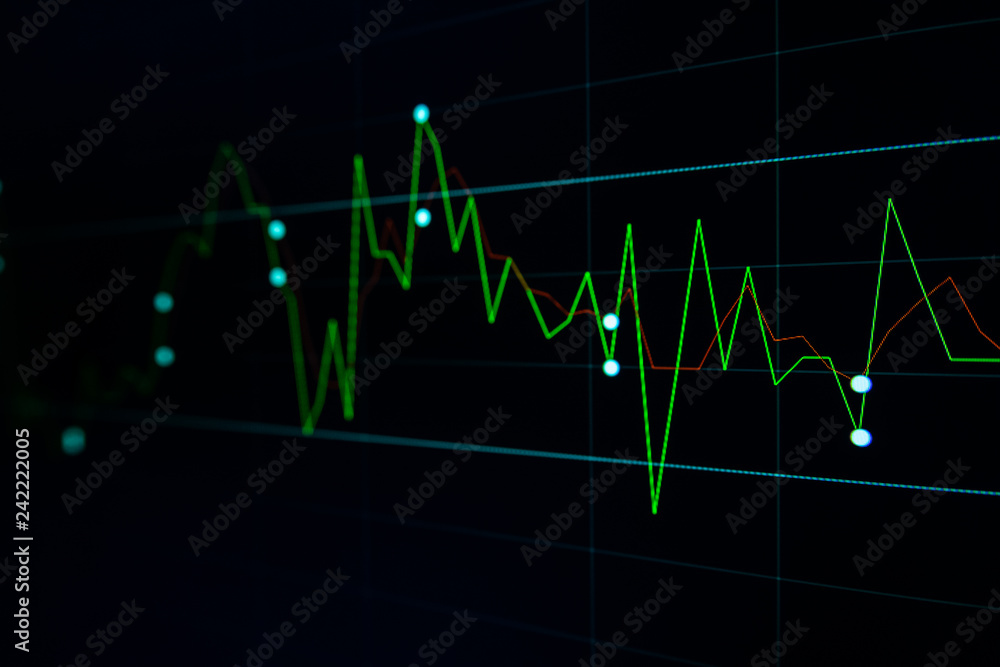 Stock exchange market graph on LED screen for business concept. Stock exchange market graph on LED screen for business concept.