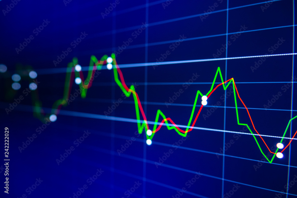 Stock exchange market graph on LED screen for business concept. Stock exchange market graph on LED screen for business concept.
