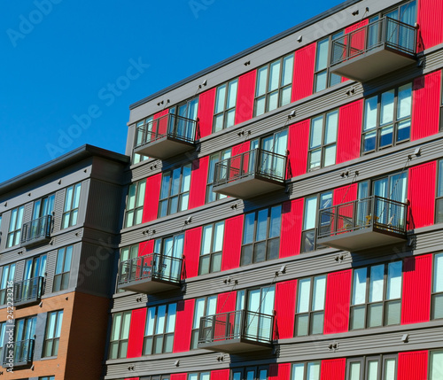 Modern apartment building facade