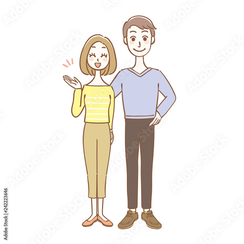 若夫婦　全身　仲良し
