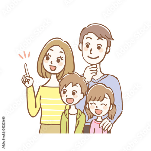 4人家族　紹介　上半身