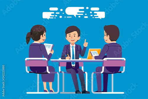 The Consultation for solving work or general business problems. Business meeting to planing for future. Brainstorming group concept.