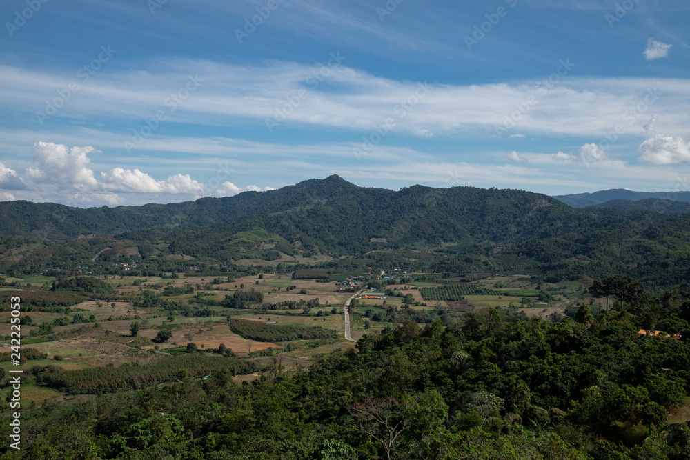 view of mountains at Pho Lang ka, Phayao Thailand.