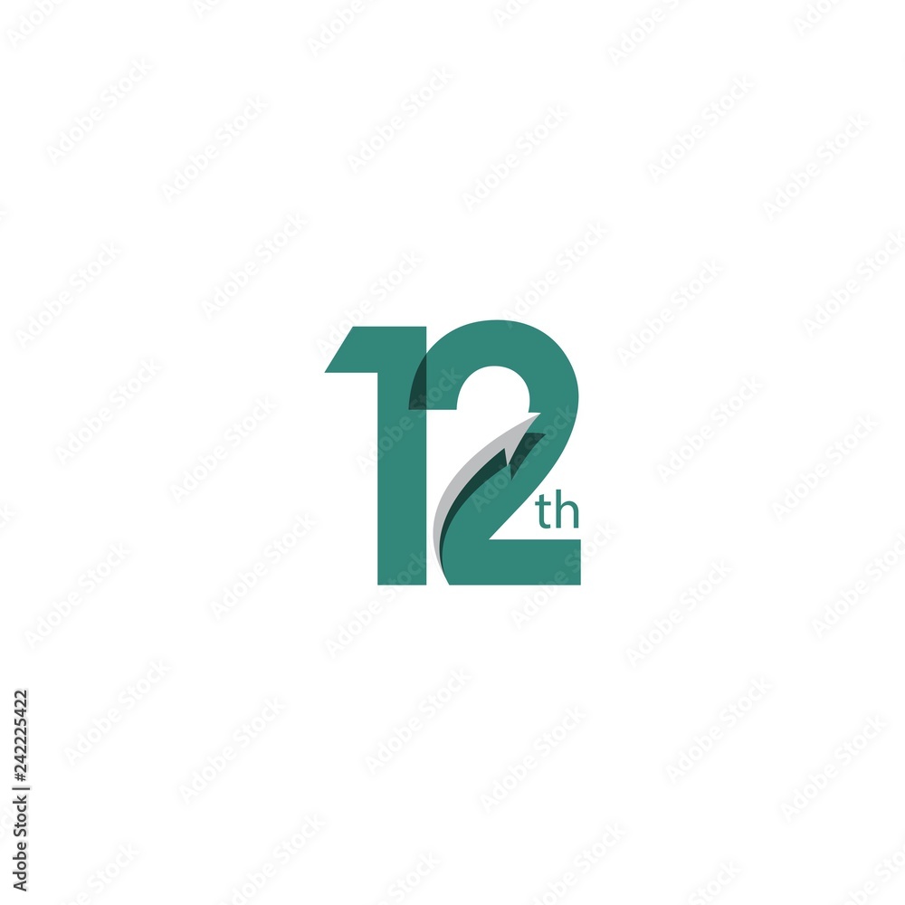 12 Year Anniversary Vector Template Design Illustration 12 Year Anniversary Vector Template Design Illustration