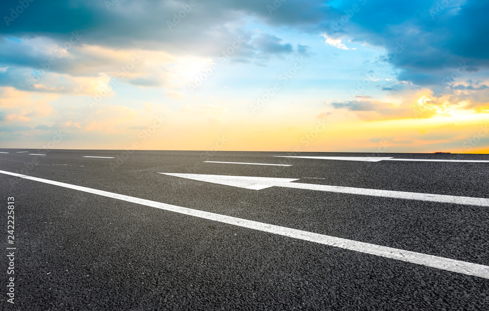 Fototapeta premium Air highway asphalt road and beautiful sky scenery